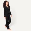 imageAmazon Essentials Womens Long Sleeve Cotton Modal Pajama Set Loungewear with FullLength BottomBlack