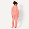 imageAmazon Essentials Womens Long Sleeve Cotton Modal Pajama Set Loungewear with FullLength BottomCoral Pink