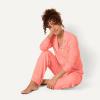 imageAmazon Essentials Womens Long Sleeve Cotton Modal Pajama Set Loungewear with FullLength BottomCoral Pink