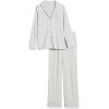 imageAmazon Essentials Womens Long Sleeve Cotton Modal Pajama Set Loungewear with FullLength BottomGrey Heather