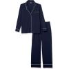 imageAmazon Essentials Womens Long Sleeve Cotton Modal Pajama Set Loungewear with FullLength BottomNavy