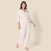 imageAmazon Essentials Womens Long Sleeve Cotton Modal Pajama Set Loungewear with FullLength BottomSilhouette Floral Outline