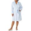 imageAmazon Essentials Womens MidLength Plush Bath Robe Loungewear Available in Plus SizeLight Blue