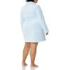 imageAmazon Essentials Womens MidLength Plush Bath Robe Loungewear Available in Plus SizeLight Blue