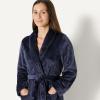 imageAmazon Essentials Womens MidLength Plush Bath Robe Loungewear Available in Plus SizeNavy