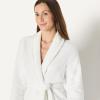 imageAmazon Essentials Womens MidLength Plush Bath Robe Loungewear Available in Plus SizeWhite