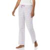 imageAmazon Essentials Womens Poplin Pajama Pants with Drawstring Elastic WaistBlue Dusty Purple Gingham