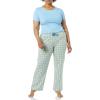 imageAmazon Essentials Womens Poplin Pajama Pants with Drawstring Elastic WaistBlue Sage Green Gingham