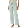 imageAmazon Essentials Womens Poplin Pajama Pants with Drawstring Elastic WaistBlue Sage Green Gingham