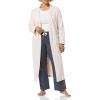 imageAmazon Essentials Womens Poplin Pajama Pants with Drawstring Elastic WaistNavy Pink Dots