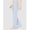 imageAmazon Essentials Womens Poplin Pajama Pants with Drawstring Elastic WaistPale Blue White Double Stripe