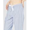 imageAmazon Essentials Womens Poplin Pajama Pants with Drawstring Elastic WaistPale Blue White Double Stripe