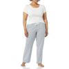 imageAmazon Essentials Womens Poplin Pajama Pants with Drawstring Elastic WaistPink Ditsy Floral