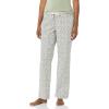 imageAmazon Essentials Womens Poplin Pajama Pants with Drawstring Elastic WaistWhite Floral