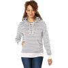 imageAmazon Essentials Womens RegularFit Brushed Back Fleece Pullover Hoodie Available in Plus SizeWhite Stripe