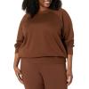 imageAmazon Essentials Womens RelaxedFit Crewneck Pullover LongSleeve SweatshirtDeep Brown