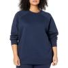 imageAmazon Essentials Womens RelaxedFit Crewneck Pullover LongSleeve SweatshirtNavy