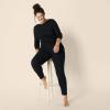 imageAmazon Essentials Womens SlimFit Cotton Waffle Knit LongSleeve Thermal Pajama SetBlack