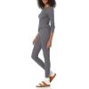 imageAmazon Essentials Womens SlimFit Cotton Waffle Knit LongSleeve Thermal Pajama SetCharcoal