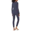imageAmazon Essentials Womens SlimFit Cotton Waffle Knit LongSleeve Thermal Pajama SetNavy Ditsy Floral