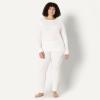imageAmazon Essentials Womens SlimFit Cotton Waffle Knit LongSleeve Thermal Pajama SetWhite