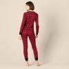 imageAmazon Essentials Womens SnugFit Cotton Sleepwear Pajama Set Available in Plus SizeCherry RedBlack  Classic Buffalo Plaid