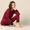 imageAmazon Essentials Womens SnugFit Cotton Sleepwear Pajama Set Available in Plus SizeCherry RedBlack  Classic Buffalo Plaid