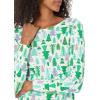 imageAmazon Essentials Womens SnugFit Cotton Sleepwear Pajama Set Available in Plus SizeEggshell White  Festive Tree