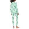 imageAmazon Essentials Womens SnugFit Cotton Sleepwear Pajama Set Available in Plus SizeEggshell White  Festive Tree