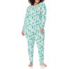 imageAmazon Essentials Womens SnugFit Cotton Sleepwear Pajama Set Available in Plus SizeEggshell White  Festive Tree