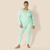 imageAmazon Essentials Womens SnugFit Cotton Sleepwear Pajama Set Available in Plus SizeMint Green  Forest Animals