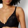 imageAmazon Essentials Womens Stretch Galloon Lace Lined Wired Deep Plunge BraBlack
