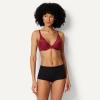 imageAmazon Essentials Womens Stretch Galloon Lace Lined Wired Deep Plunge BraBurgundySoft Petal