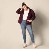 imageAmazon Essentials womens Fleece FullZip Hoodie Available in Plus SizeBurgundy