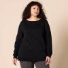 imageAmazon Essentials womens OpenNeck LooseFit Fleece Tunic SweatshirtBlack