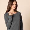 imageAmazon Essentials womens OpenNeck LooseFit Fleece Tunic SweatshirtCharcoal Heather