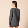 imageAmazon Essentials womens OpenNeck LooseFit Fleece Tunic SweatshirtCharcoal Heather