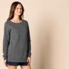 imageAmazon Essentials womens OpenNeck LooseFit Fleece Tunic SweatshirtCharcoal Heather