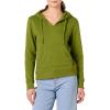 imageAmazon Essentials Womens ClassicFit LongSleeve VNeck Hooded Sweatshirt  Discontinued ColorsGreen