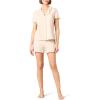 imageAmazon Essentials Womens Cotton Modal Piped Notch Collar Pajama Set Comfortable Loungewear Available in Plus SizeBeige