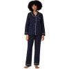 imageAmazon Essentials Womens Cotton Stretch Poplin Pajama Set Long Sleeve ButtonDown Shirt with PantsNavy Ivory Dot