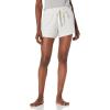 imageAmazon Essentials Womens Lightweight Breathable Lounge Terry Pajama Shorts with Elastic Waist DrawstringGrey Heather Stripe