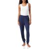 imageAmazon Essentials Womens Pajama Pants Lightweight Knit Jersey JoggerWashed Navy