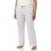 imageAmazon Essentials Womens Poplin Pajama Pants with Drawstring Elastic WaistBlue Dusty Purple Gingham