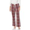 imageAmazon Essentials Womens Poplin Pajama Pants with Drawstring Elastic WaistBurgundy Rust Mix Plaid