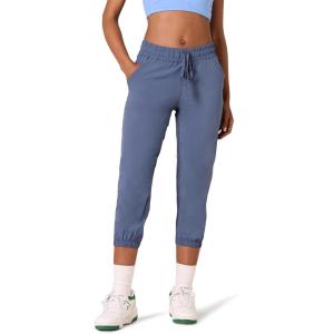 imageAmazon Essentials Womens Active Performance Stretch Woven MidRise Crop Jogger Pant with Elastic Waist Drawstring Side Pockets