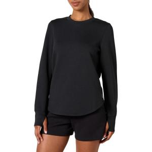 imageAmazon Essentials Womens Active Sweat StandardFit LongSleeve Crewneck SweatshirtBlack