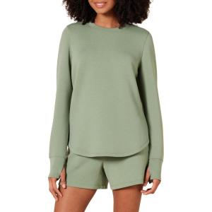 imageAmazon Essentials Womens Active Sweat StandardFit LongSleeve Crewneck SweatshirtSage Green