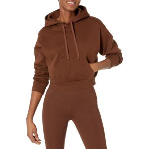 imageAmazon Essentials Womens Crop Pullover Hoodie Sweatshirt with Kangaroo Pocket Available in Plus SizeDeep Brown