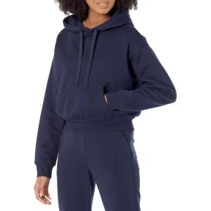 imageAmazon Essentials Womens Crop Pullover Hoodie Sweatshirt with Kangaroo Pocket Available in Plus SizeNavy